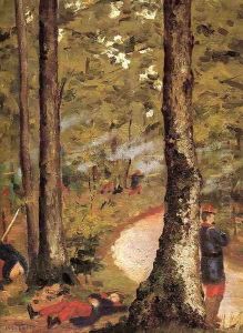 Yerres Soldiers In The Woods by Gustave Caillebotte