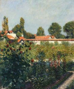 The Garden Of Petit Gennevillers The Pink Roofs by Gustave Caillebotte