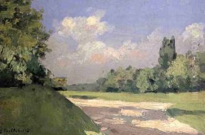 Yerres, the Lawn in the Park, Seen from a Path by Gustave Caillebotte