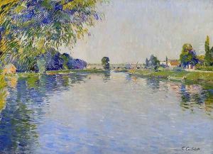 View Of The Seine In The Direction Of The Pont De Bezons by Gustave Caillebotte