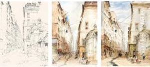 Views Of The Rue St Jacques, Paris And The Old Fountain Of St Severin, Paris