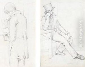 A Folio Of Portrait Drawings