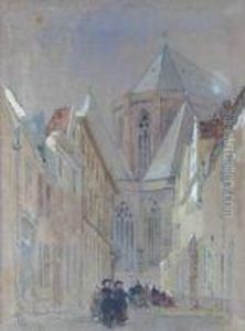 Figures In A Street Before A Church Figures In A Street Before A Church