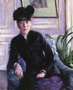 Portrait Of A Young Woman In An Interior Aka Portrait Of Madame H by Gustave Caillebotte