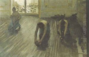 The Floor Scrapers (study) I by Gustave Caillebotte