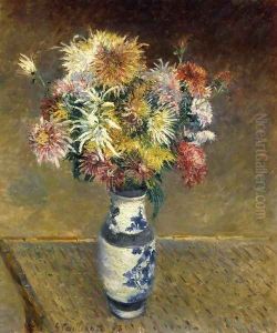 Chrysanthemums in a Vase by Gustave Caillebotte