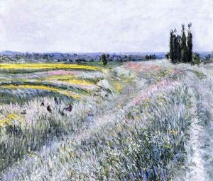 The Plain at Gennevilliers, Group of Poplars by Gustave Caillebotte