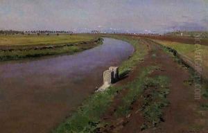 The Banks of a Canal, near Naples by Gustave Caillebotte