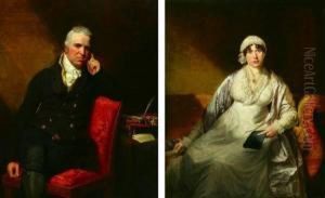 Gentleman And Lady With A Book - A Pair