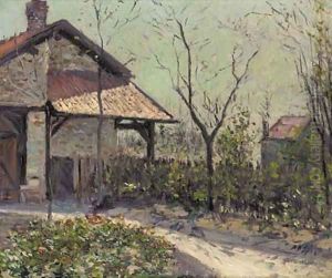 Hangar dans le jardin du Petit Gennevilliers by Gustave Caillebotte