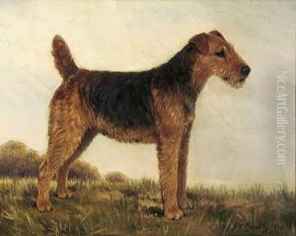 Airedale In A Landscape - view 1