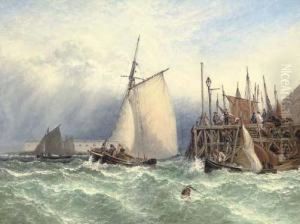Choppy Waters Off The Entrance To Portsmouth Harbour by Henry Thomas Dawson