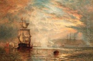 Sailing Out Past The Guardship On The Evening Tide