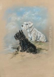 Friends - A Sealyham And A Scottie By The Sea