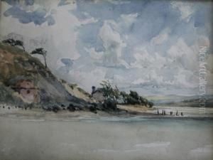 A Trawler; The Rainbow After A Storm; Windy Coastline; A Schooner At Anchor by Nelson Ethelred Dawson
