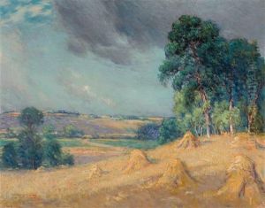 Haystacks In A Landscape by Dawson Dawson-Watson