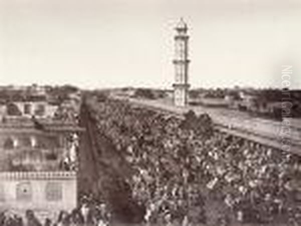 Street Scene On The Holiday Of The Sun, Jaipur, Rajasthan, 1880s - view 1
