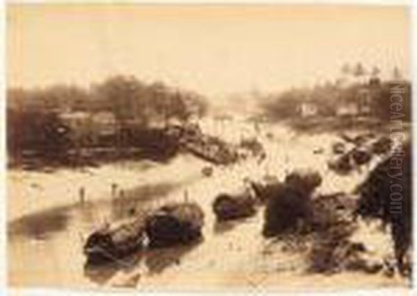 Calcutta. Ghat At Tolly's Nulla, 1880s - view 1