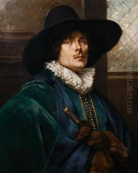 Cavalier In A Green Cape - view 1