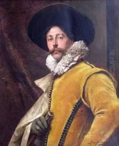 "portrait Of A Cavalier". Signed A.d. Andreis L/r.