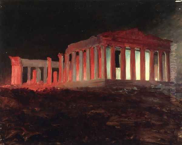 Parthenon, Athens, from the Northwest (Illuminated Night View) - view 1