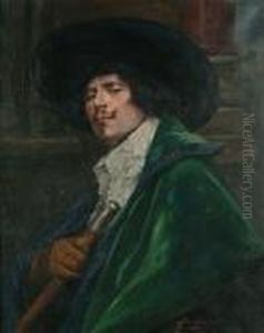 A Cavalier Wearing A Green Cloak, And A Cavalier Holding A Muskett