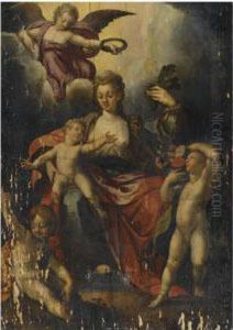 An Allegory Of Charity by Jacob I De Backer