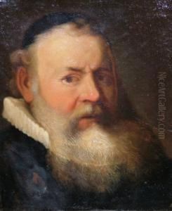 Portrait Of A Gentleman Quarter-length In White Ruff And Black Coat Turned To The Right