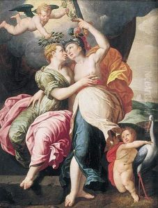 Alegoria De La Paz Y La Justicia by Jacob I De Backer