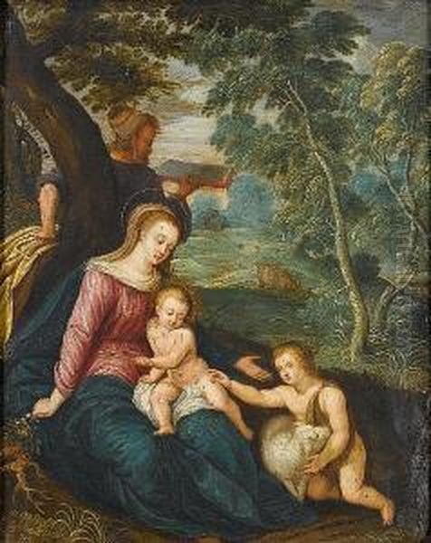 The Holy Family With Saint John
The Baptist In A Landscape; And The Virgin And Child Attended By Angels
And The Holy Spirit - view 1