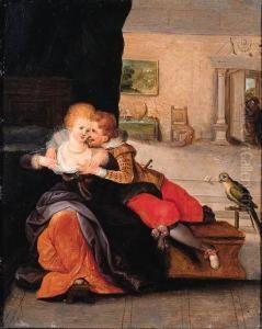 A Couple Embracing In An Interior