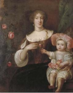 A Portrait Of Mother And Child by Jan de Baen