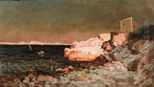 Bord De Corniche A Marseille. by Eugene De Barberiis