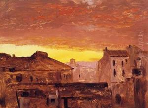 Rooftops at Sunset, Rome, Italy by Frederic Edwin Church