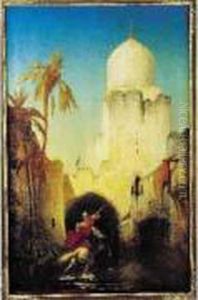 Guerrier Combattant Un Serpent, 1858 Huile Sur Toile Signee Et Datee En Bas A Gauche