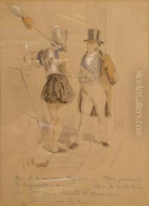 Au Theatre by Edouard Charles De Beaumont