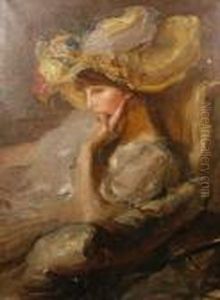 La Femme Au Chapeau Jaune by Albert De Belleroche