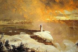 Niagara Falls from Goat Island, Winter by Frederic Edwin Church
