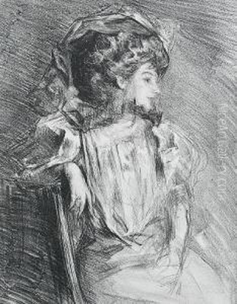 Lady In A Hat Seated - view 1