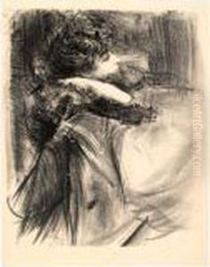 Mlle. Clifton, De Profil. by Albert De Belleroche
