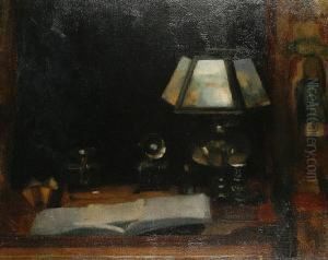 Still Life Of A Desktop by Albert De Belleroche
