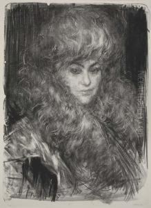 The Feather Boa (mrs. Millbank) by Albert De Belleroche