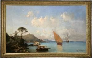 View Of The Coast Of The Isle Of Capri by Tony Francis De Bergue