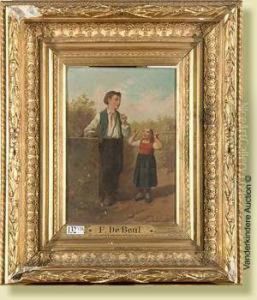 Enfants Faisant Des Bulles De Savon by Franz De Beul