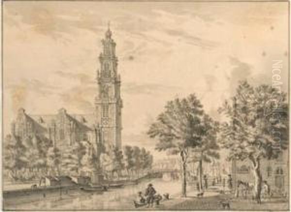The Westerkerk On The Prinsengracht, Amsterdam, Seen From Thecorner Of The Bloemgracht - view 1