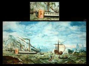 Kustenlandschaft Mit Schiffen
Und Dem Heiligem Christopherus