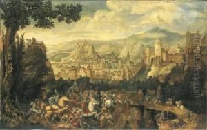 A Landscape With The Conversion Of Saint Paul On The Road Todamascus