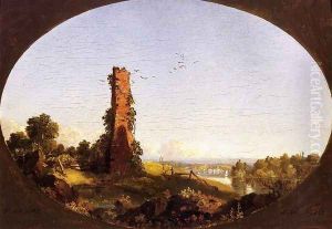 New England Landscape With Ruined Chimney by Frederic Edwin Church