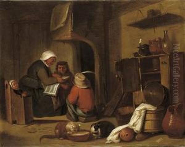 A Woman Reading To Children - view 1
