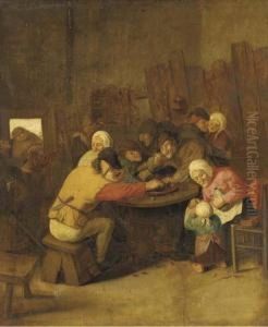 Peasants Eating Mussels And Drinking In A Tavern